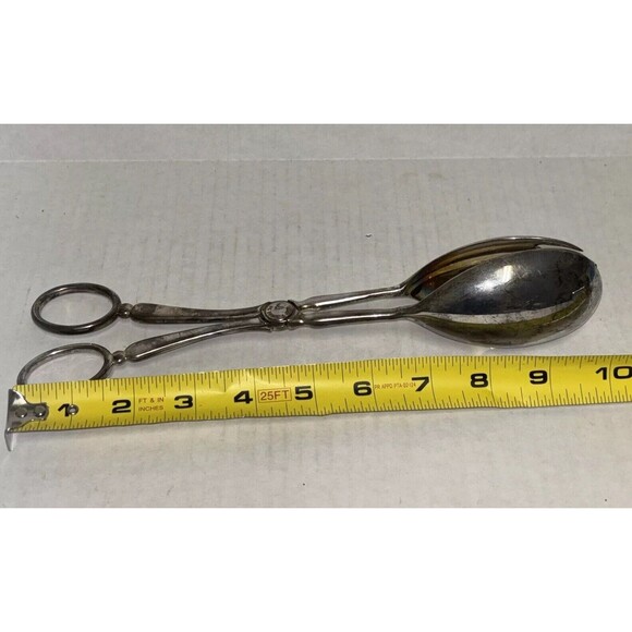 Princess House Salad Serving Tongs 10 Inch Silver Plated Vintage Grandmacore - Picture 7 of 8